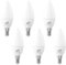 LOEODO E14 LED Bulbs 40W Equivalent, 6W Screw Light Candle Bulb, 470 Lumens, 2700K Warm White, Small Edison Screw Bulbs, Non-Dimmable, Pack of 6