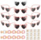 Ainiv 30 Stück JGA Accessoires Frauen, JGA Brille Team Braut Haargummi, 10 Herzförmige Brille+10 Bride Haargummi+10 Bride Tattoo Aufkleber, Jga Deko für Junggesellinnenabschied, Party, Hochzeit (Rosa)