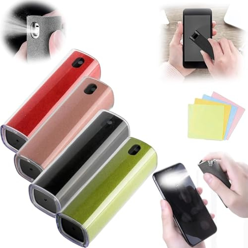 Screen Cleaner, All-In-One Spray and Wipe Screen Cleaner, Portable Mini Cleaner Spray for Phones Laptop Tablet Screens Computer Cleaner Accessory (red)