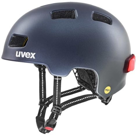 uvex City 4 MIPS - Leichter City-Helm für Damen und Herren - MIPS-Sysytem - inkl. LED-Licht - deep Space matt - 58-61 cm