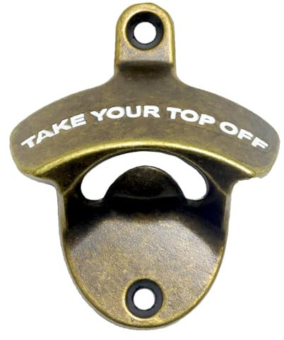 Luwanburg Vintage Bottle Opener Wall Mounted Beer Cap Opener Brass, Outdoor Take Your Beer Top Off Opener Wood Board Mounted for Gift Antique Bronze