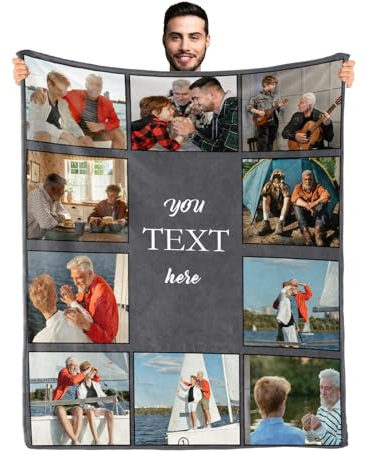 Dr Custom Personalisierte Decke mit Foto Individuell gestaltete Fotodecke, Kuscheldecke mit Eigenem Foto, Geschenke für Freundin, Mama und Papa