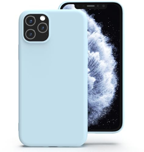 Zuvirelx Silikon Handyhülle für iPhone 11 Pro Hülle, Weiches Griff, Dünne, Minimalistisch, Stoßfest, rutschfest, Taschenpassend - Eisblau