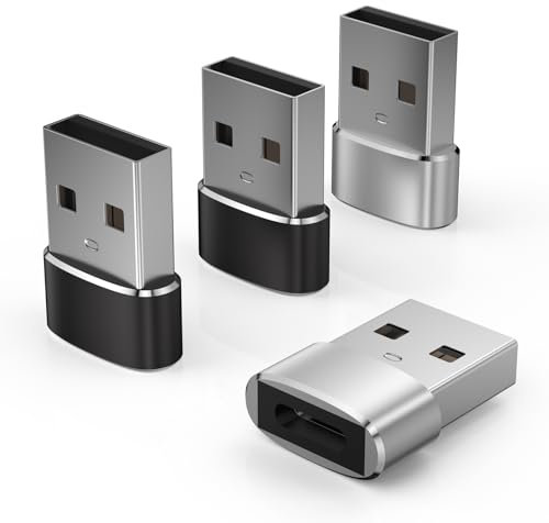 Meliya 4Pack USB to USB C Adapter, Type C Female to USB A Male Charger Converter for iPhone 15 14 13 12 Pro Max Plus