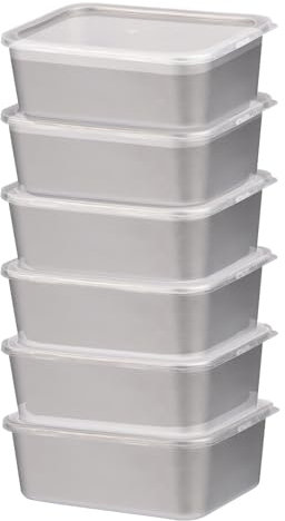 Wensdr 6 Pack Stainless Steel Food Containers with Lids,Stackable Pizza Dough Proofing Containers,Homemade Dough Proofing Box,Bread Proofing Box 650ML