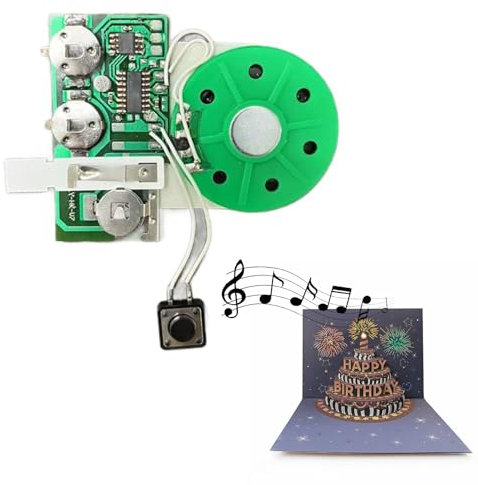 Modulo Vocale Registrabile, Chip per Biglietti di Auguri, Modulo Chip Audio Registrabile, Modulo Chip con Pulsanti, per Biglietti D'auguri Fatti in Casa, 60 Secondi(Nessun Biglietto di Auguri)