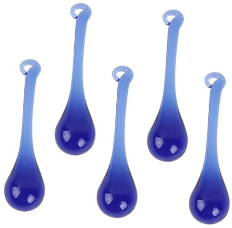Homoyoyo 5 Stück Kristall Wassertropfen Anhänger 20x80mm Kronleuchterkristalle Mit Loch Zum Hängen Für Fenster Sonnenfänger Feng Shui Hochzeitsdekoration