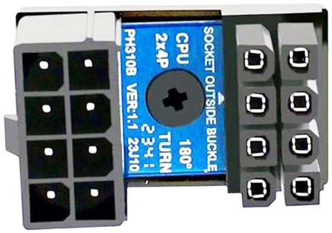 FENGHAISHUN 8 Pin CPU Power Adapter 180 Degree Steering Connector PH310B | for Desktop Graphic Card Mainboard to Reduce the Height of Power Cord Keeping Cable Tidy