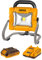 INGCO Projecteur de Chantier LED 20W, 900-1800LM, Rotation à 360° avec 1 Batterie 2,0 Ah et 1 Chargeur pour Garage, Camping, Extérieur CWLI20258