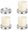 Sxutop 4 Stück Kerzenständer Silber Metall Kerzenuntersetzer Platte Taufkerze Kerzenhalter Candle Holder mit Dorn 4 cm für das Abendessen bei Kerzenschein Wohn Esszimmer Dekoration Kamindekoration