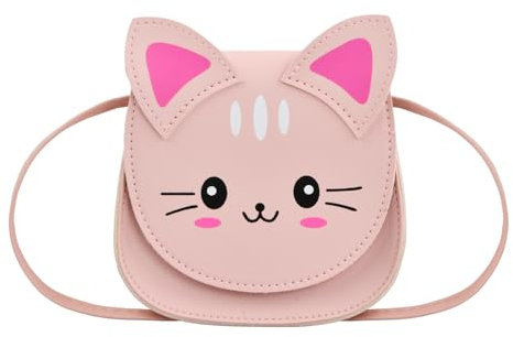 Anseom Umhängetasche für Mädchen Katzenohren, Umhängetasche Kinder Crossbody Tasche Handtasche Kinder mit Verstellbarem Gurt für Kinder Mädchen (Rosa)