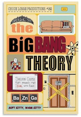 The Big Bang Theory Creative Art Poster Dekorative Malerei Leinwand Wandkunst Wohnzimmer Poster Schlafzimmer Malerei 12x18inch(30x45cm)