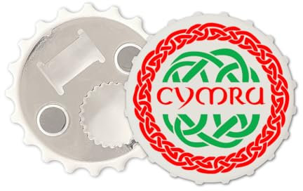 Cymru Magnetic Bottle Cap Opener Fridge Magnet Wales Welsh Symbol Celtic Knot