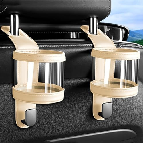 BIRNN 2 Piezas Portavasos de Coche para Seat MII Ibiza Leon Arona Ateca Tarraco Alhambra, Soporte para Bebidas de Coche Gancho del Reposacabezas del Asiento del Coche Portavasos para Asiento de Carro