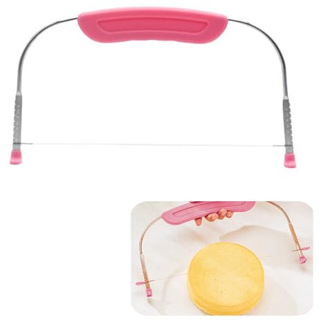 Tortenschneider Tortenbodenschneider,Tortensäge,Torteneinteiler,Tortenboden Schneidehilfe,Kuchen Schneidehilfe,Cake Torten Schneider,Kuchenschneider Tortenbodenteiler,Bisquitschneider(Rosa)