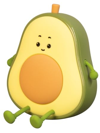easy! BY FHL FH Lighting LED Kinder Nachtlicht – Tischleuchte, Warmweiß, Batteriebetrieben, Sanftes Licht für Kinderzimmer & Einschlafhilfe, Weiß (Avocado)