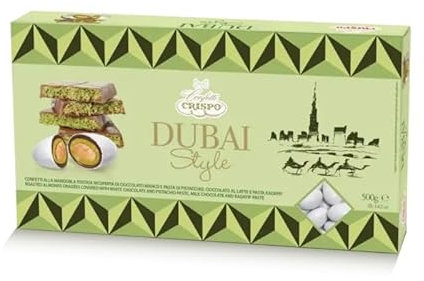 Confetti Dubai Style – Mandorla Tostata con Cioccolato al Pistacchio, al Latte e alla Pasta Kadayıf – 500g – Eleganti, Gourmet, Ideali per Eventi