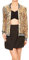 Anna-Kaci Damen Glitzer Pailletten Dünne Rib Rop Langarm Reißverschluss Bomberjacke Fliegenjacke Bikerjacke Jacke, XL, Gold