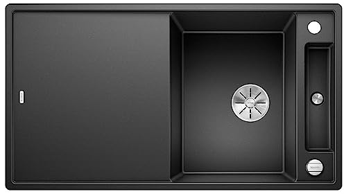 BLANCO AXIA III 5 S | Granitspüle aus SILGRANIT anthrazit | mit | [91,5x51x20,2 cm] | für 50 cm breite Unterschränke | inkl. Schneidbrett | mit Glasschneidbrett | reversibel