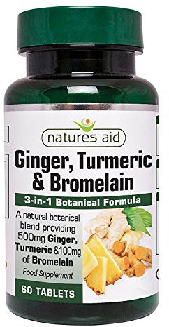 Natures Aid Ginger, Turmeric & Bromelain 60 Tabs (Pack of 2)