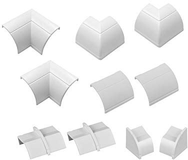 D-Line CLOAP22QSW Kabelkanal Clip-Over Verbindungsstücke Multipack, Aufsteckbare Verbindungsstücke, Verbinden Sie mehrere 22x22mm Kabelkanäle - 10-teiliges Kabelkanal Zubehör Set - Weiß