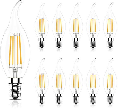 Tuoplyh 10x Ampoules Bougie à LED E14 4W,40W Ampoule à incandescence équivalent,2700K Blanc Chaud,400LM CRI>80, Petit Culot à Vis,AC 220-240V
