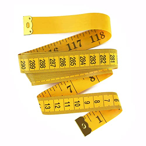 WINTAPE SchneidermaßBand for Sewing Weiches Doppelmaßband 300 cm / 120 Zoll Maßband mit Knopf, Körper- und Umfangsmaßband für Schneider, Handwerker und Haushalte