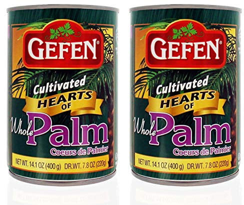 Gefen Premium Cultivated Whole Hearts of Palm, 14.1 oz (2 Pack) Less Sodium, Low Carb, All Natural, Gluten Free, Certified Kosher, No Preservatives, Vegan, Product Of Ecuador