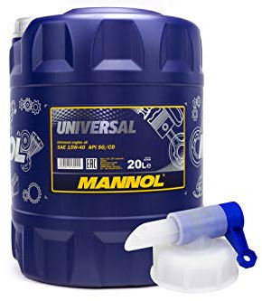 Motoröl Mannol 15W-40 Universal API SG/CD 20 Liter inkl Auslasshahn Motor Öl Oil