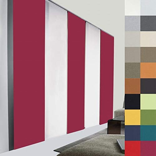 A-TEXTILE-24 Schiebegardine nach Maß, Verdunkelungsgardine, Maßanfertigung, Schiebevorhang zur Verdunkelung, Flächenvorhang, Raumteiler, Blickdicht, Gardine (170cm Höhe x 60cm Breite/Fuchsia)