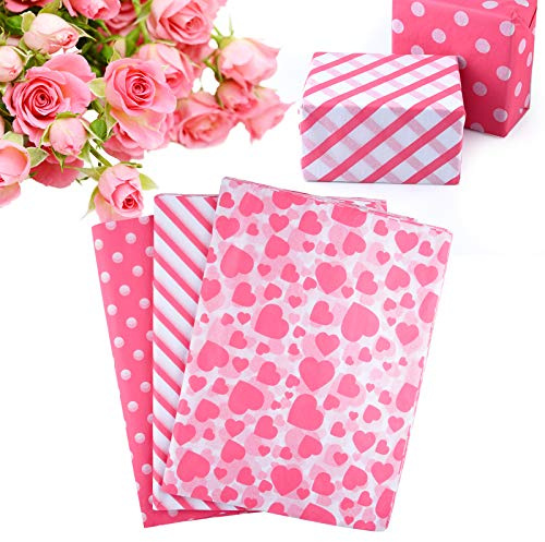 PLULON 60 Sheets Valentine Gift Wrapping Tissue Paper Birthday, Tissue Paper for Home, Kitchen, Crafts, Wrapping Accessory