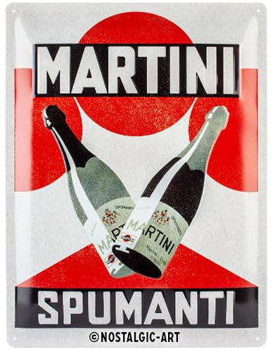Nostalgic-Art Retro Blechschild, 30 x 40 cm, Martini – Spumanti – Geschenk-Idee als Bar-Zubehör, Original Lizenzprodukt (OLP), aus Metall, Vintage Design, Blechschilder Sprüche