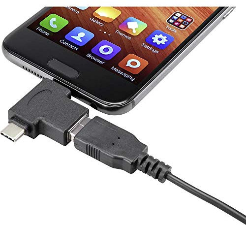 RENKFORCE USB 3.0 Adaptateur [1x USB-C? mâle, USB 2.0 mâle Micro-B - 1x USB 3.1 Femelle Type A] avec Fonction OTG, Contacts dorés