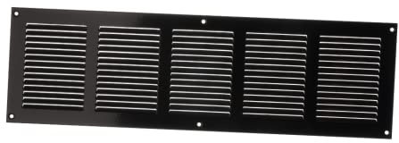 Griglia di ventilazione con protezione dagli insetti, in metallo (500 x 150 mm, nero)