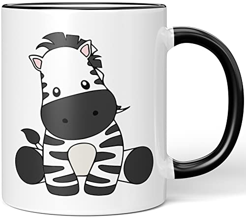 JUNIWORDS Tasse, Zebra, Wähle Farbe, Schwarz