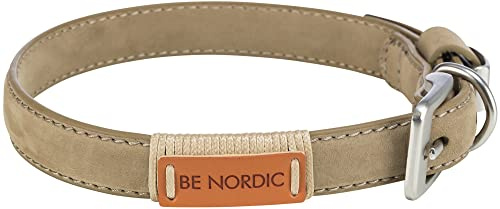 Be Nordic Collar, Leather, L – XL : 55 cm – 61 cm, 30 mm, Sand