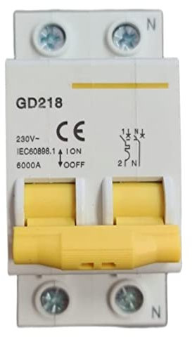 Interruttori Magnetotermici per barra DIN Bipolare Interruttore Magnetotermico (50 Ampere, GD 218, 1, 2 Moduli)