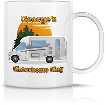 iCaseDesigner Personalised Motorhome Polymer Plastic Lightweight Mug. Any Name and Message. Shatter & Crack Proof