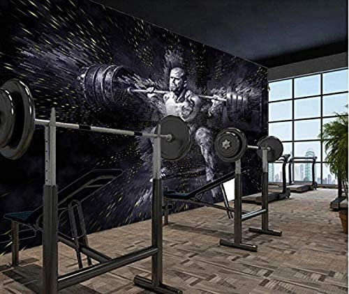XLMING Mur De Fond D'Outillage D'Hommes Musclés D'Haltérophilie De Gymnase Moderne Maison Papier Peint 3D Chambre À Coucher Salle De Séjour Mural Murale-430Cm×300Cm