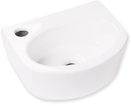 Wandhalterung zum Aufhängen von kleinen Gefäßen, Keramik-Wandhalterung, modernes Waschbecken, klassischer Look und platzsparend, linke Hand, 30 x 23,4 cm