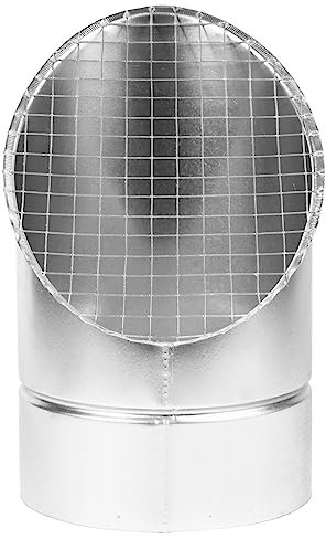 Repa Market 150 mm Lüftungsgitter rund - Verzinkter Stahl Abdeckung Dunstabzug Außen - Lüftungsgitter - Außenbelüftung Abdeckung mit Stahlgeflecht - Einlass Auslass Abdeckung - Abgewinkel Endkappe