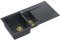 QUADRON Evier en granit | Taille 50 x 100 x 21/16 cm, Couleur: Noir + Pvc Doré | EVAN 156 Evier de cuisine double évier | Evier de cuisine double évier avec égouttoir | avec trou pour robinet