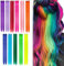 JOOTUEPO 22 PCS Colored Clip in Hair Extensions, Rainbow Colored Straight Extensions, 50cm