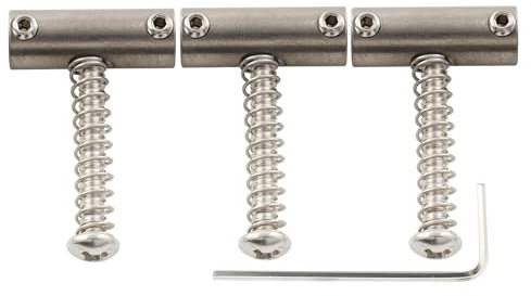 Musiclily Ultra Guitare Tele Pontets Barrel Bridge Saddles de Alliage Titane pour Guitare électrique Fender American Vintage Telecaster, Couleur Originale (Lot de 3)