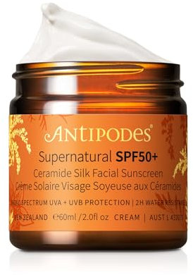 Antipodes Supernatural SPF50+ Sonnencreme für das Gesicht, seidig, mit Keramik, 60 ml