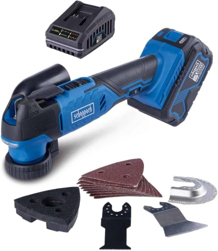 Scheppach Outil multifonction C-MT40-X - 1 batterie 4Ah + chargeur inclus | sans fil - série IXES 20V - oscillation 10 000 – 40 000 min-1 - oscillation angle 3,2°