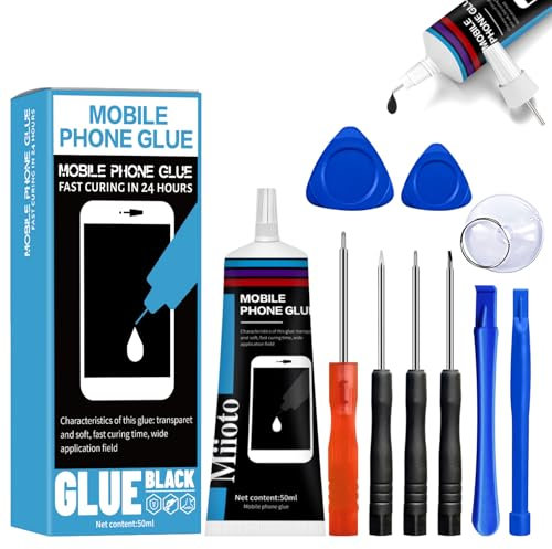 Miioto Colla Schermo Cellulare, Colla per Display Smartphone, Adesivo Super Resistente, Facile da Usare, Adatto per Computer, Custodie per Cellulari e Fotocamere