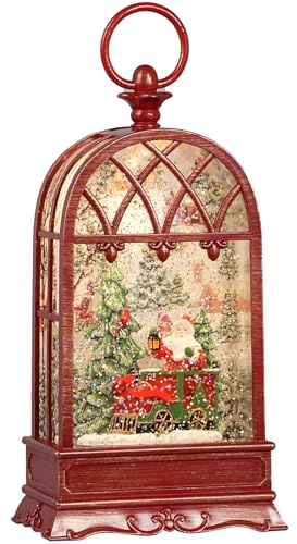 Boule à neige de Noël avec Père Noël, boules à neige lumineuses avec minuteur, boules à neige musicales scintillantes pour décoration de Noël (Père Noël)