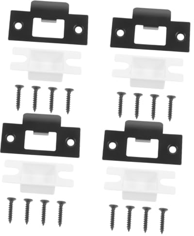 CAXUSD 4sets Door Latch Plate Extended Tongue Strike Plate Deadbolt Reinforcement Metal Strike for Wooden Doors