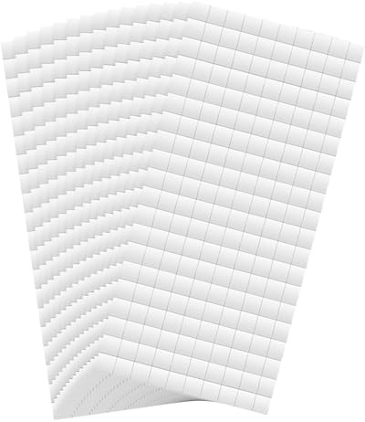 PATIKIL 3000Stk 15 Blätter Schaum Punkte Quadrate 0.24 Quadrat Form Weiß | 3D Doppelklebe Schaum Klebebänder, Halterung, für Basteln Kunst Büro Bedarf Scrapbook